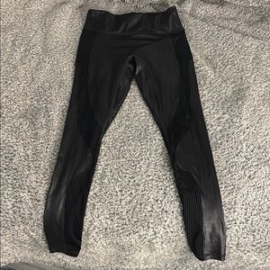 Black Leather Fabletic Leggings